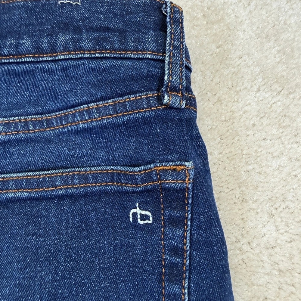 Rag & Bone Peyton Mid-Rise Bootcut Jeans Womens Size 30 Blue Raw Hem Cropped - Picture 8 of 13